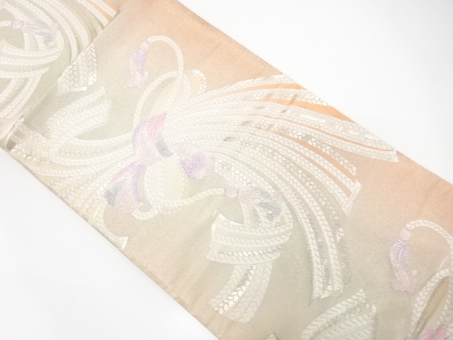 JAPANESE KIMONO / ANTIQUE FUKURO OBI / SILK / WOVEN KUMIHIMO CORD PATTERN